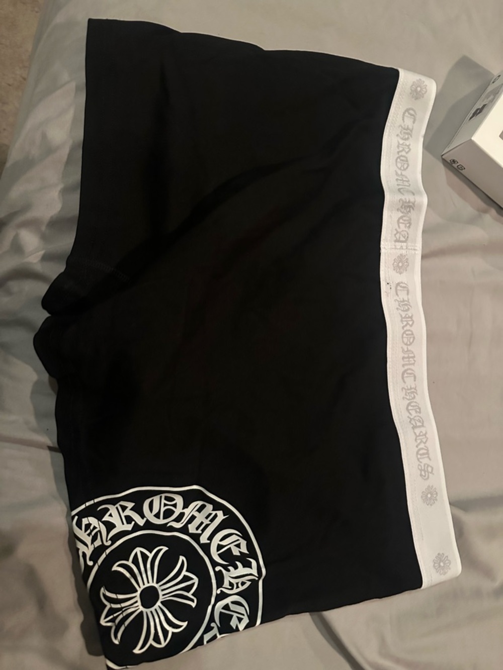 Chrome Hearts Black Boxer Briefs with White Logo Waistband